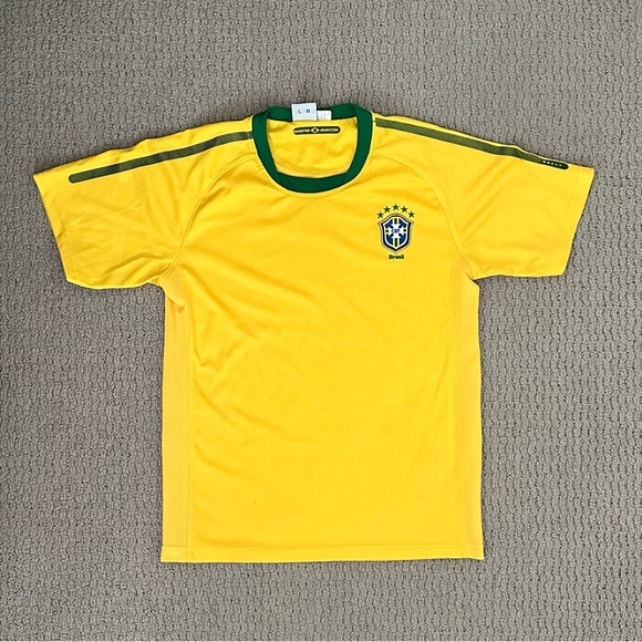 Unisex Brazil Soccer Jersey Tee CBF Blokecore - Picture 1 of 6